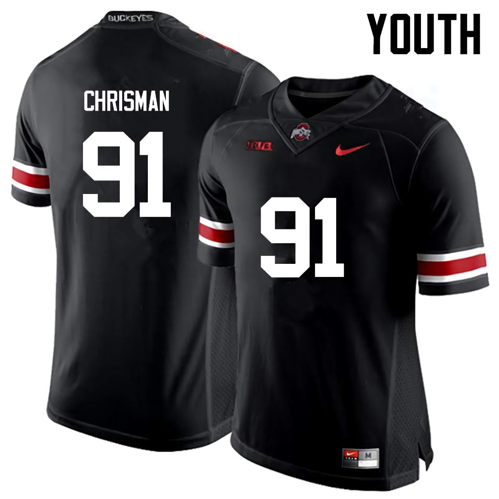 Drue Chrisman Ohio State Buckeyes Youth NCAA #91 Nike Black College Stitched Football Jersey ASF1256DQ